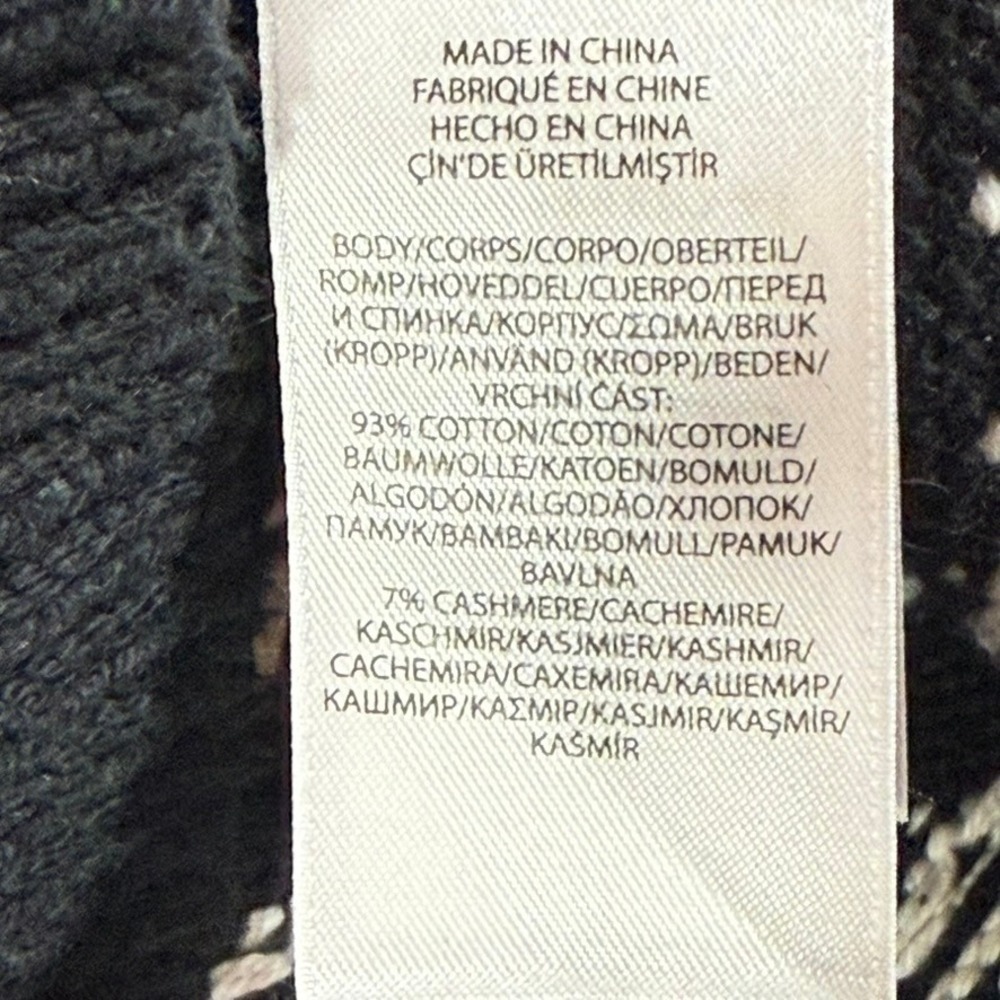 Polo Ralph Lauren Mens Black Fair Isle Cotton Cashmere Snowflake Sweater L - Picture 9 of 12